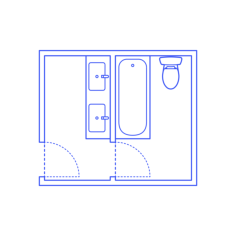 Layouts Bathrooms Primary Split L Shape Vinyl Cutting Svg File, Free Vectors File